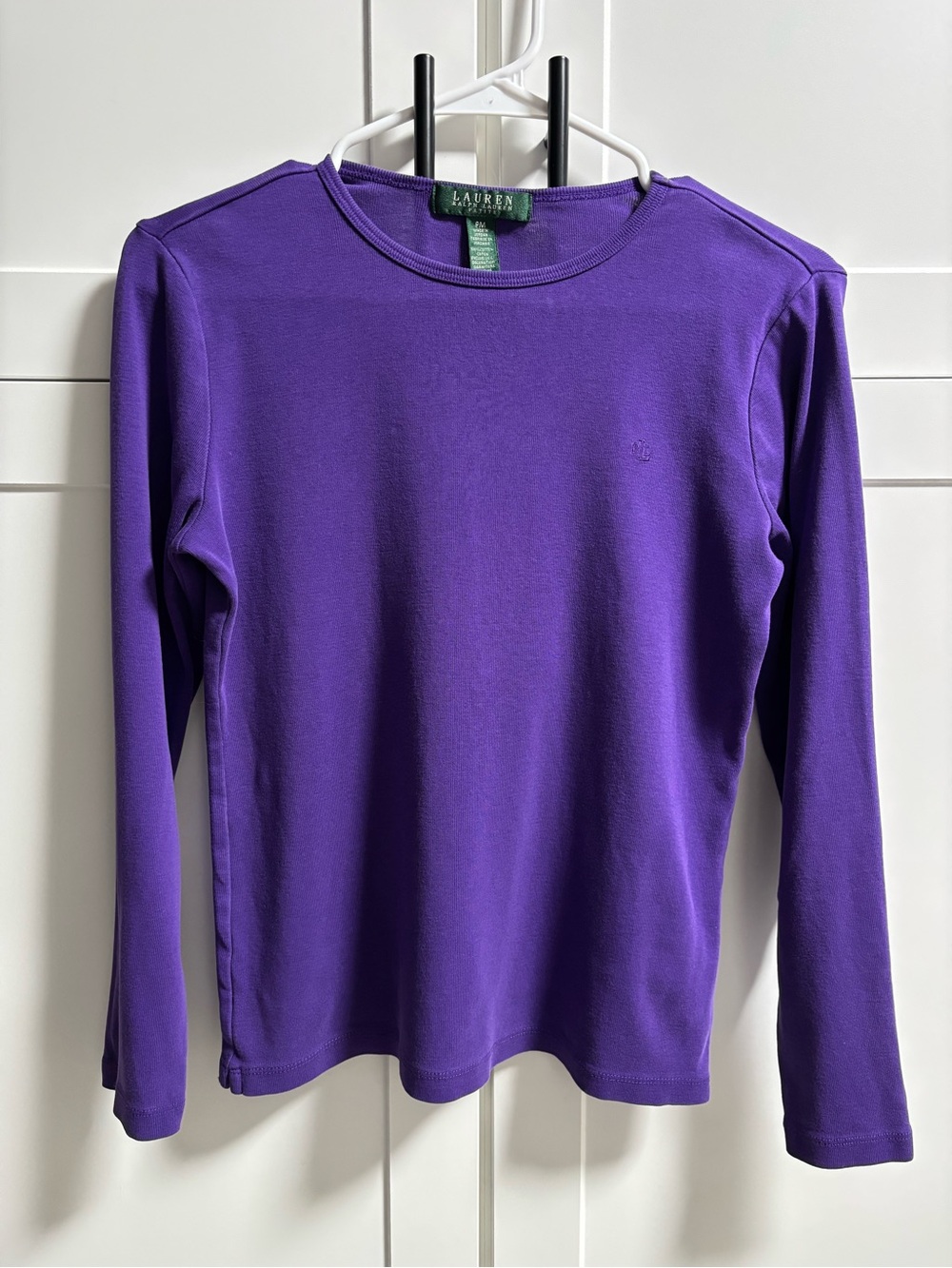 Lauren Ralph Lauren Purple Long-Sleeve Crewneck Top - Size PM